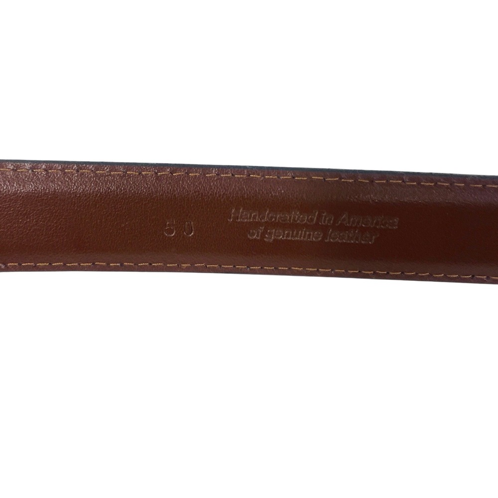 Black Leather Dress Belt Men's Sz 50 Gold Color Buckle Made in USA - Picture 7 of 12